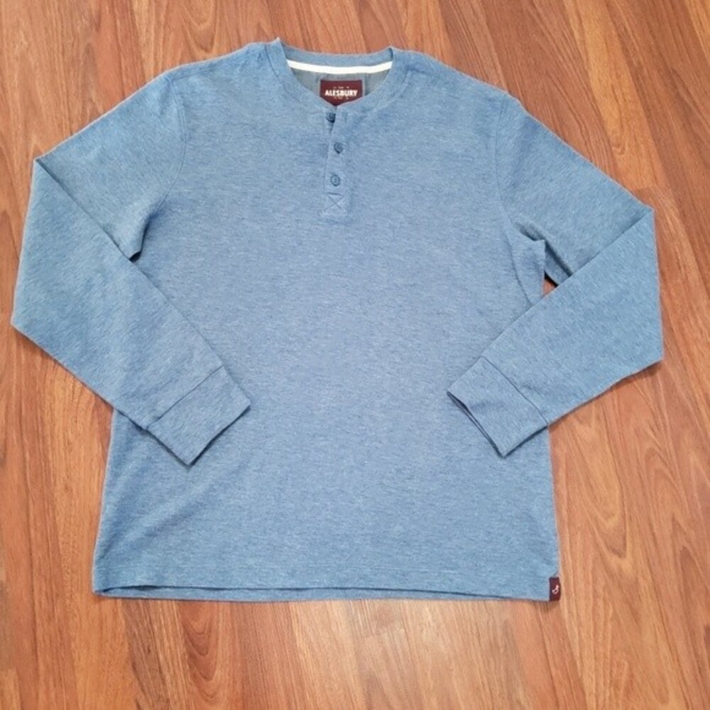 Alesbury Men's Pullover Henley Sweater XL Blue New